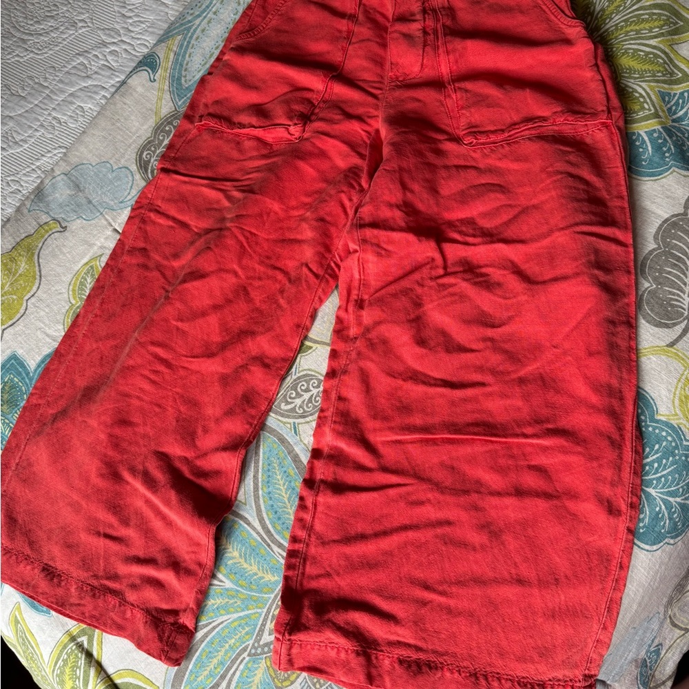 Red Wide-Leg Pants